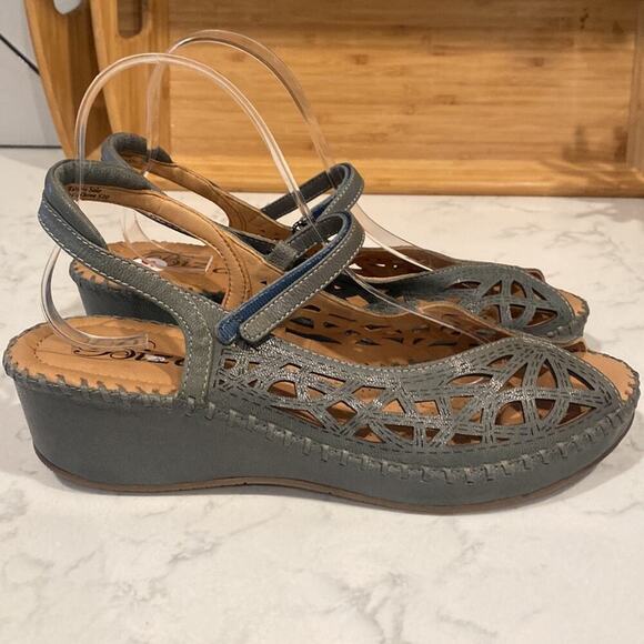 BIZA ISADORA denim soft leather upper comfortable vacation summer beach - Picture 3 of 7